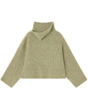 Ganni Brushed Sweater - Green
