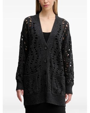 Sisley Cardigan Im Distressed-Look - Schwarz