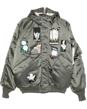 Cecilie Bahnsen X Alpha Industries Floral-Embroidered Hooded Jacket - Grey