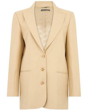 Alberta Ferretti Single-Breasted Long-Sleeve Blazer - Natural
