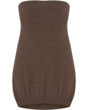 Moschino Knitted Bandeau Tank Top - Brown
