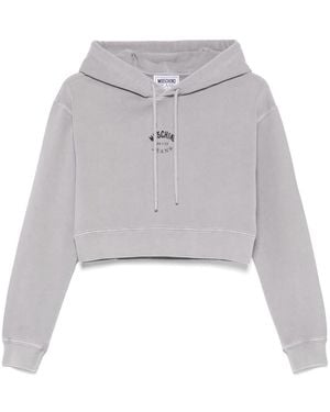 Moschino Cropped Hoodie - Grey