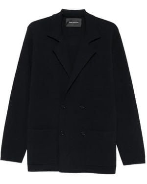 Tagliatore Double-Breasted Knitted Blazer - Black