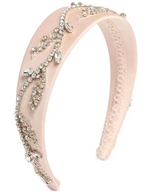 Erdem Crystal-Embellished Satin Headband - White