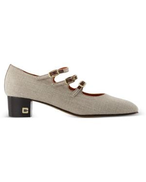 CAREL PARIS Kina Buckled Canvas Court Shoes - White