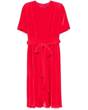 Styland Fluwelen Midi-Jurk - Rood