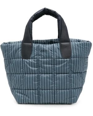 VEE COLLECTIVE Porter Pinstripe Quilted Tote Bag - Blue