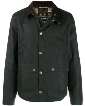 Barbour Corduroy-Collar Waxed Jacket - Black