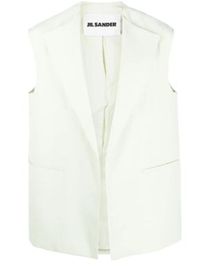 Jil Sander Vネックベスト - ホワイト