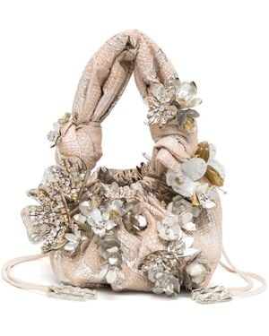 Biyan Embellished Tote Bag - White