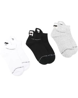 Karl Lagerfeld Ikon Socks (Pack Of Three) - Black