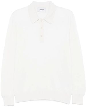 D4.0 Fine-Ribbed Polo Shirt - White