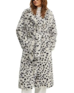 Bardot Leopard-Print Belted Coat - Grey