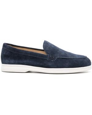 Doucal's Almond-Toe Suede Loafers - Blue