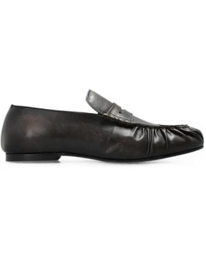 Alohas Aven Ruched Leather Loafers - White
