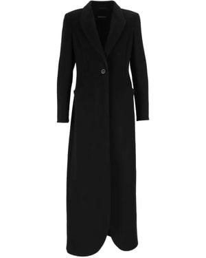 Emporio Armani Long Single-Breasted Coat - Black