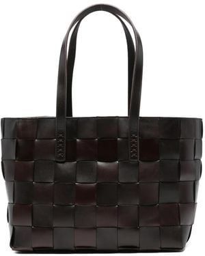 Dragon Diffusion Calf Leather Woven Tote Bag - Black