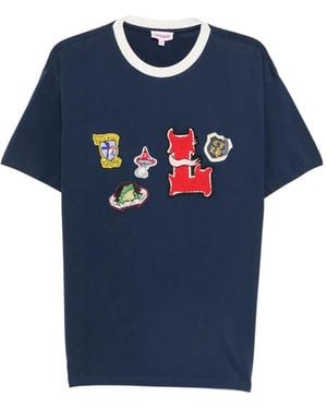 Charles Jeffrey Badge-Appliqué T-Shirt - Blue