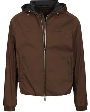 Moorer Veste Zippée Albori-Tj À Capuche - Brown