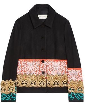 Dries Van Noten Embroidered Wool Blazer - Black