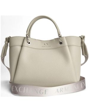 ARMANI EXCHANGE ロゴ ハンドバッグ - メタリック