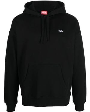 DIESEL Hooded Cotton Sweatshirt - Black