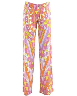PUCCI Geometric-Print Trousers - Pink