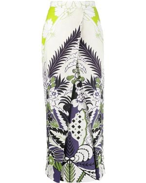 Valentino Garavani World Arazzo Print Midi Skirt - White