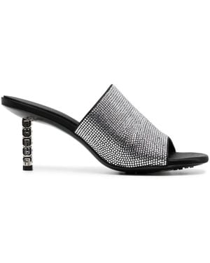 Givenchy G Cube 70mm ラインストーン ミュール - グレー