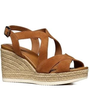 Geox Crossover Wedge Espadrilles - Brown