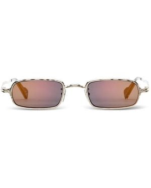 Kuboraum Hammered-Effect Rectangle-Frame Sunglasses - Pink