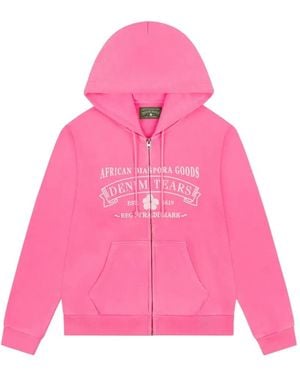 DENIM TEARS Adg Zip-Up Hoodie - Pink