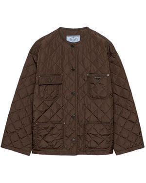 Prada Lightweight, Quilted Re-Nylon Jacket - Brown