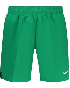 Nike Logo-Embroidered Swim Shorts - Green