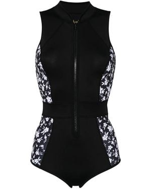Duskii Tank Spring Badpak Met Bloemenprint - Zwart