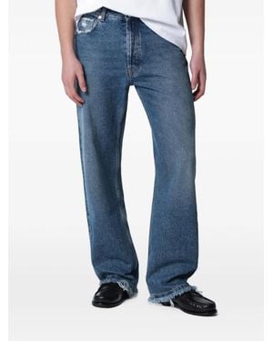 Séfr Frayed-Cut Regular Jeans - Blue