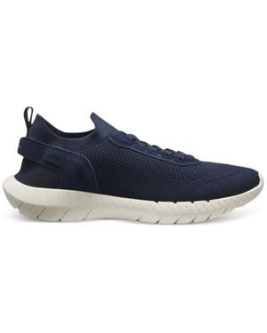 BOSS Motion Panelled Mesh Trainers - Blue