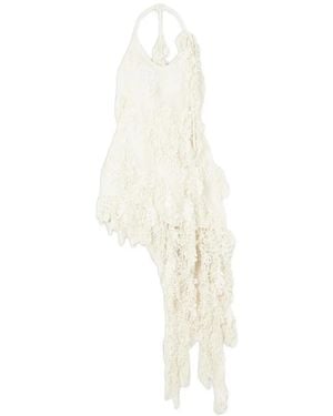 Zimmermann Asymmetric Embellished Dress - White