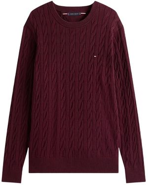 Tommy Hilfiger Cable Knit Sweater - Purple