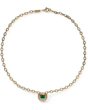 Azlee Collier À Pendentif En Émeraude - Metallic