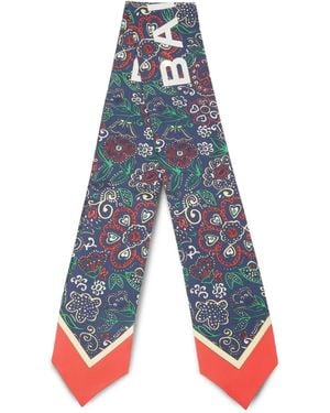 Bally Zijden Bandana Met Bloemenprint - Blauw