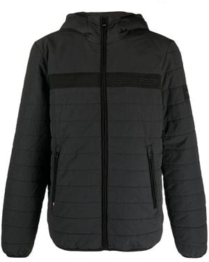 Tommy Hilfiger Logo-Embroidered Padded Hooded Jacket - Black
