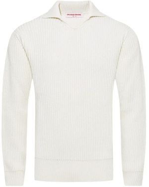 Orlebar Brown Gerippter Callahan Pullover - Weiß
