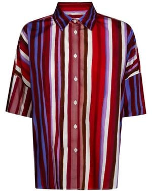 Robert Friedman Striped Oversized Shirt - Red