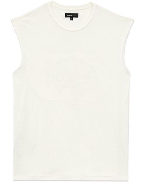 Purple Brand Crest Cotton Tank Top - White