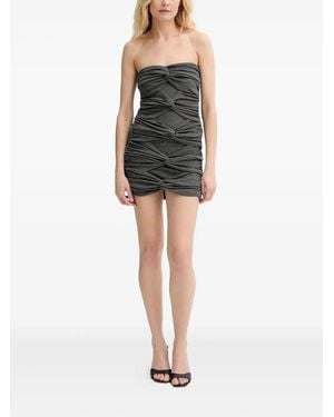 La Mania Strapless Knotted Mini Dress - Black