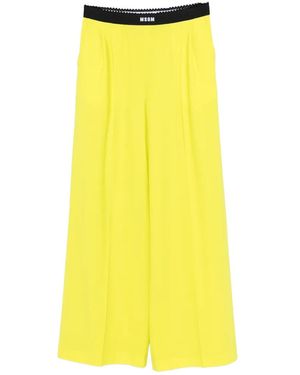 MSGM Pocket Palazzo Pants - Yellow