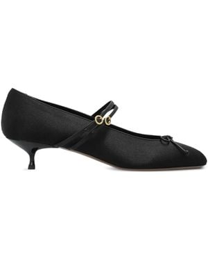 Neous 45Mm Pha Strap Bow-Detail Court Shoes - Black