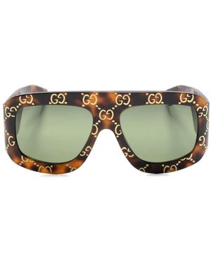Gucci モノグラム パイロット サングラス - グリーン