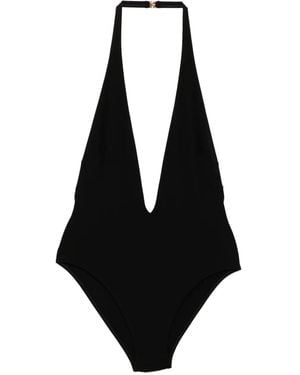 Tom Ford Plunging Haler One-Piece Swimsuit - Black